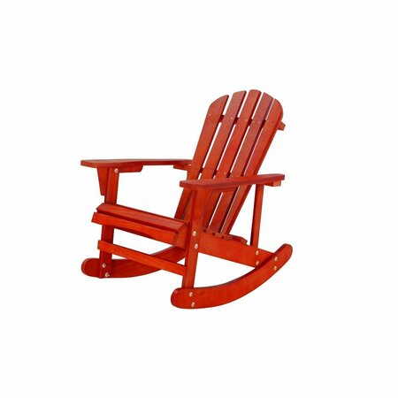 JUL HOME Solid Wood Adirondack Rocking Chair SW2008RD
